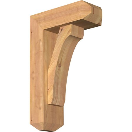 Ekena Millwork Legacy Craftsman Smooth Bracket w/ Offset Brace, Western Red Cedar, 5 1/2"W x 14"D x 22"H BKT0604X14X22LEC04SWR